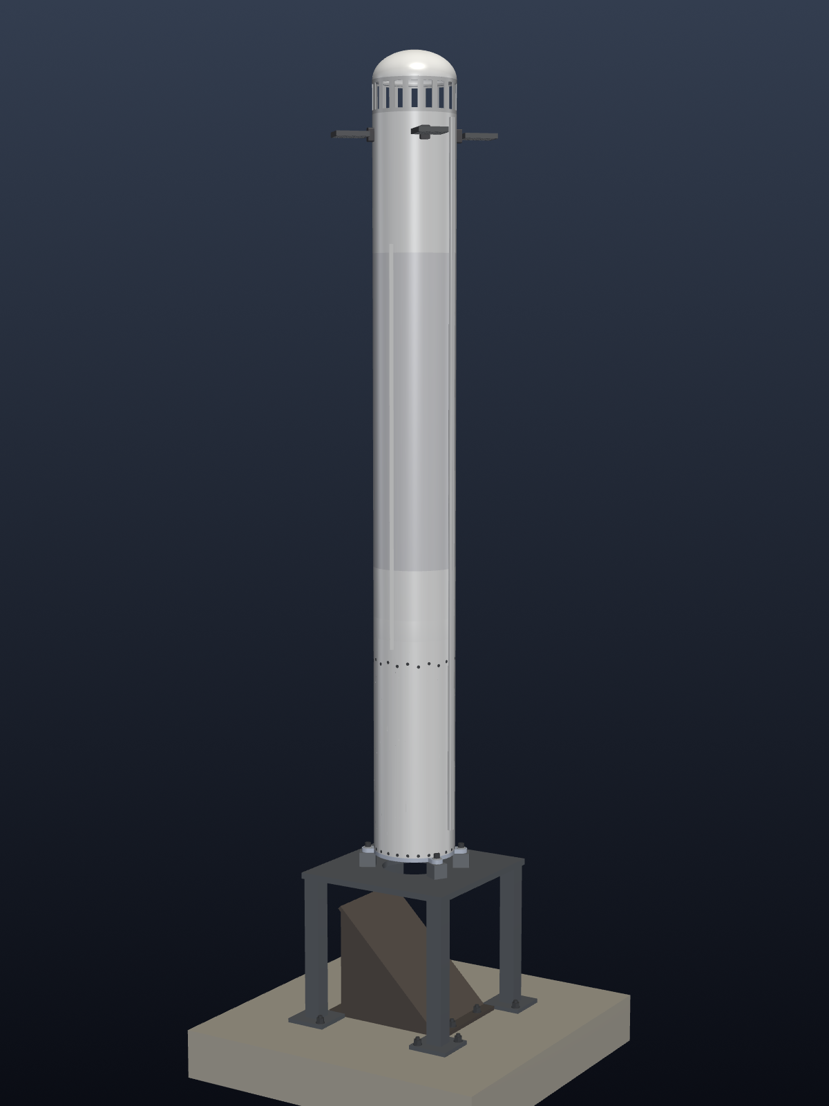 Render of the Project001 booster standing on its test pad