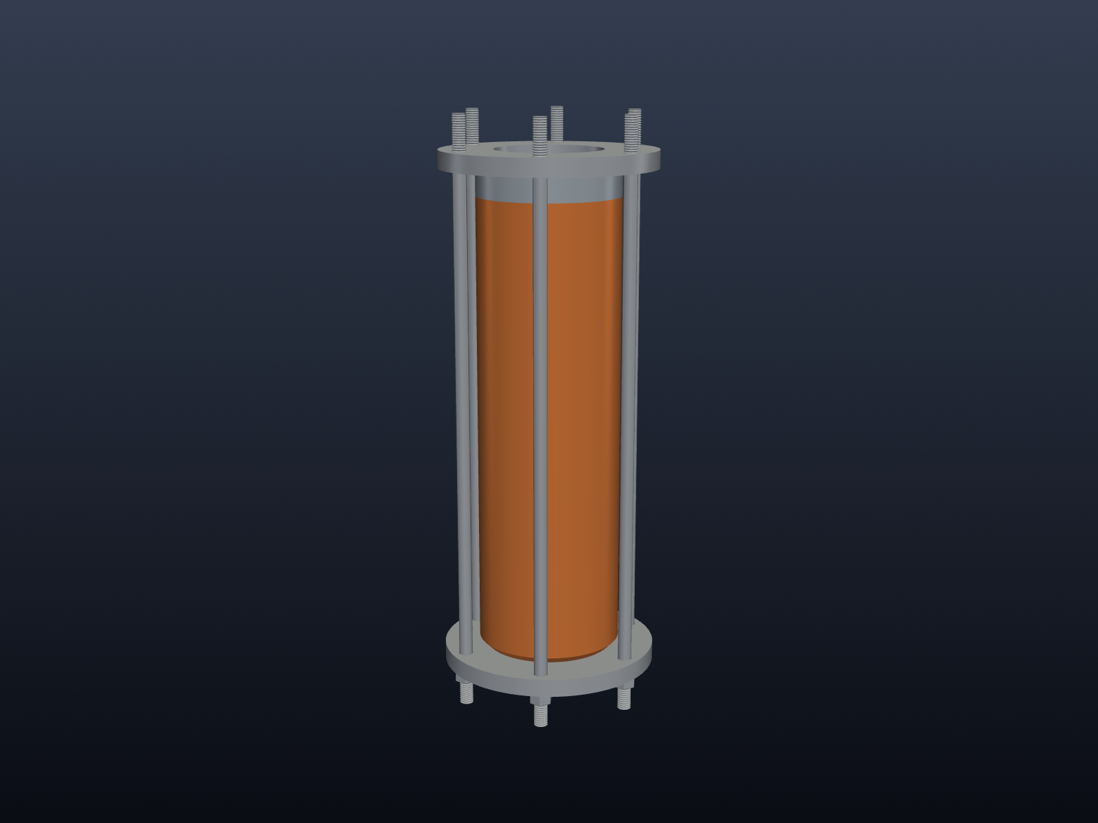 Copper heat-sink engine render