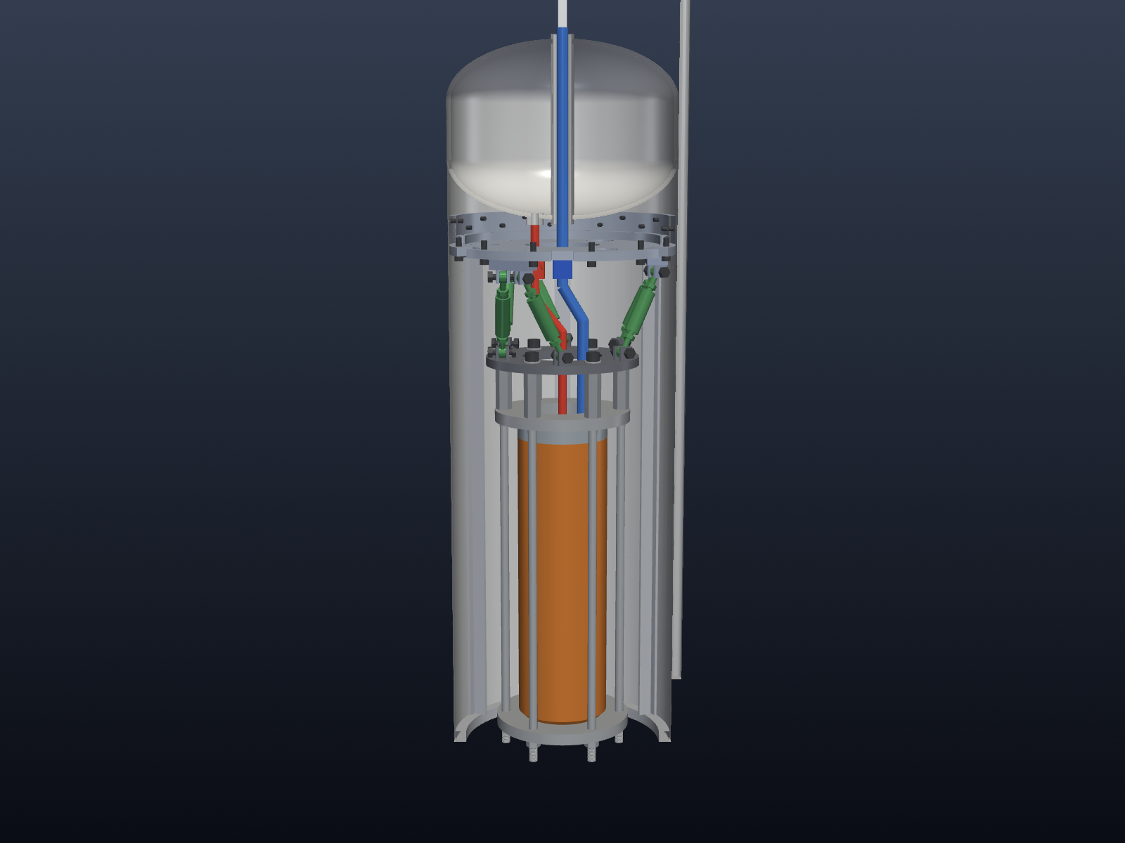 Booster aft section cutaway render